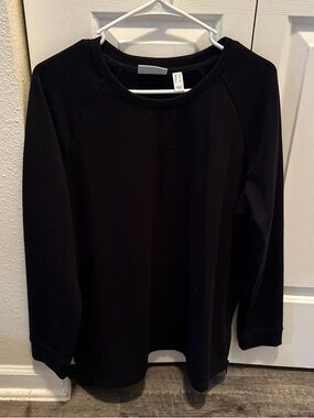 Denim&Co Black Crewneck Pullover Sweater